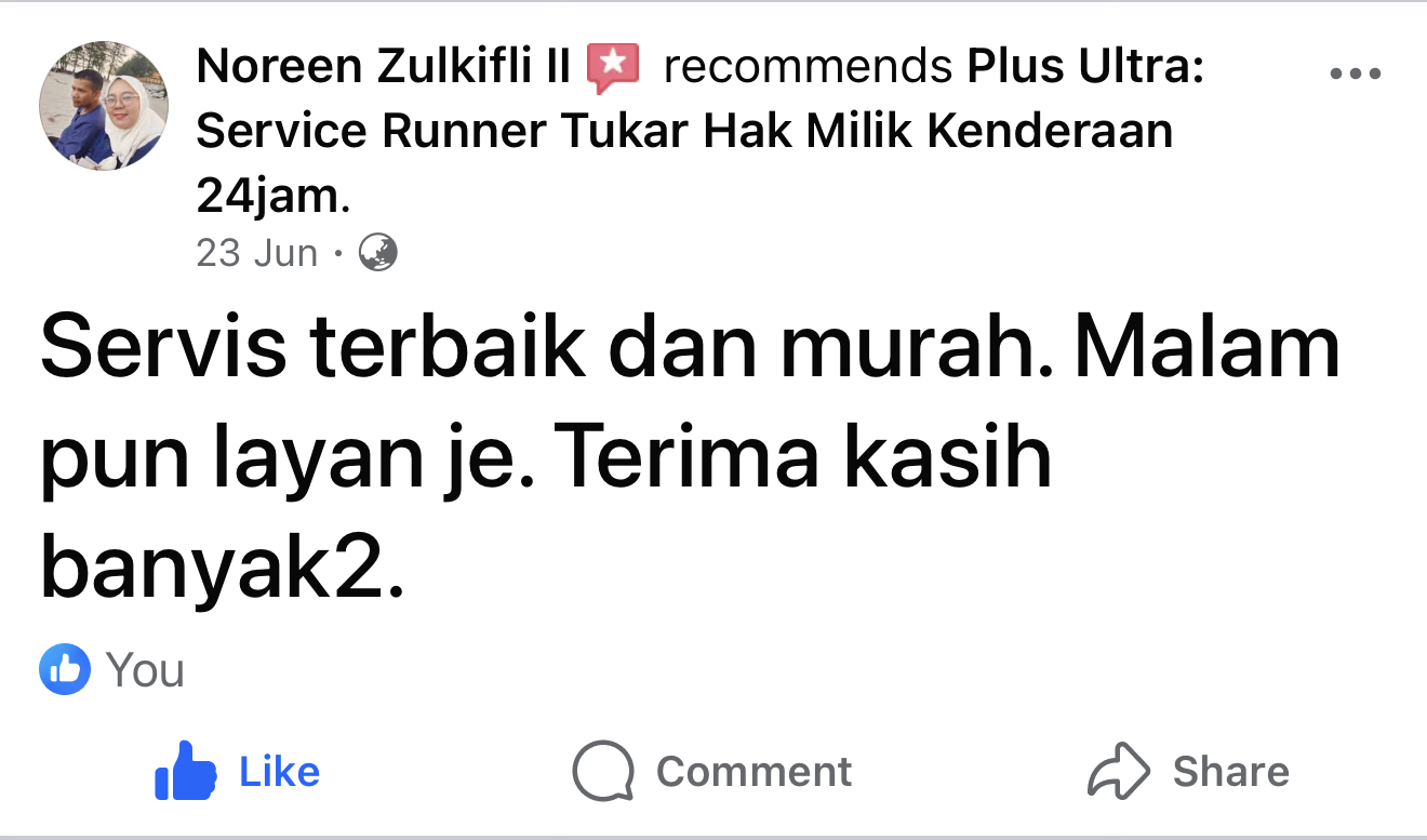 Screenshot ulasan pelanggan tentang servis terbaik dan layanan malam