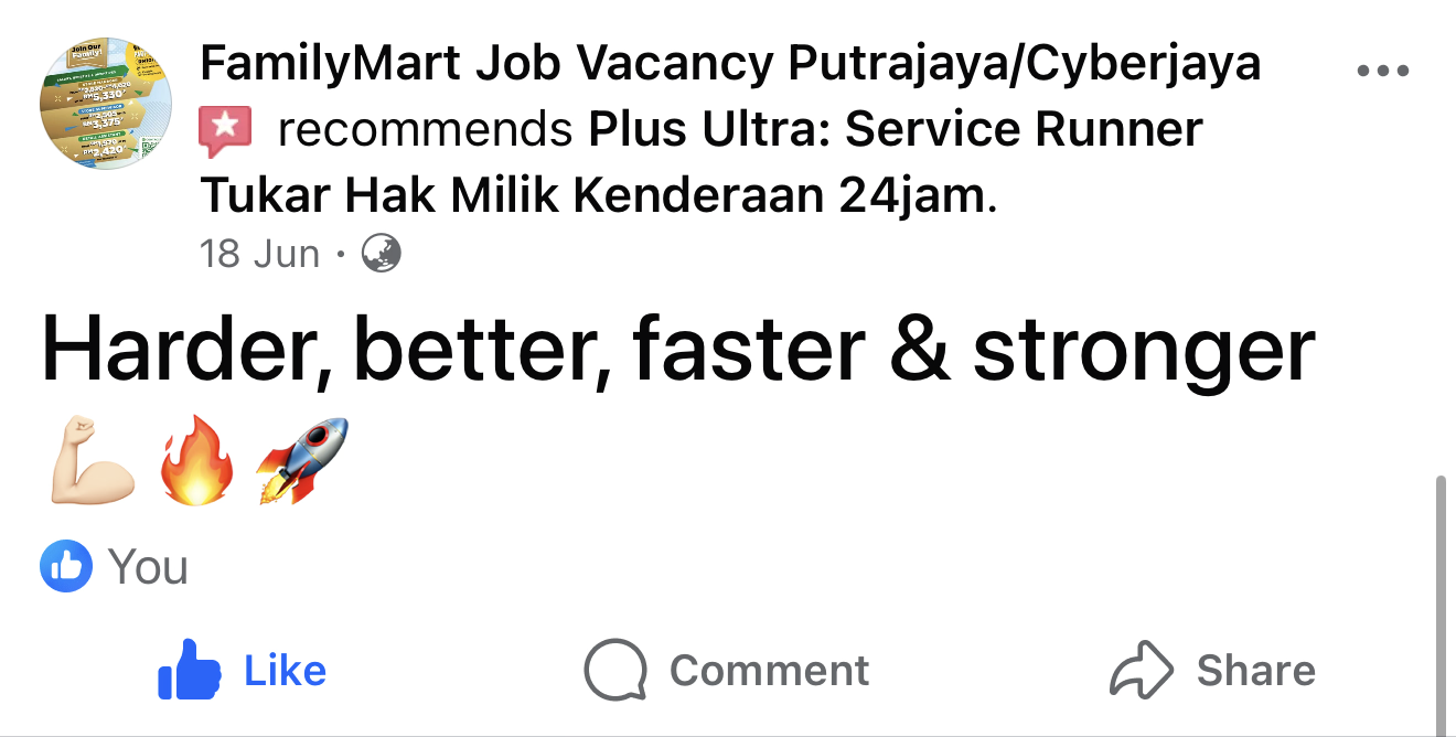 Screenshot ulasan pelanggan mengenai servis Plus Ultra